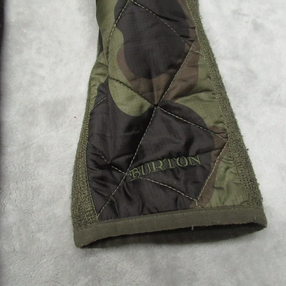 Burton‎ Pierce Fleece Jacket Men Small Green Camo Full Zip Hybrid Ski Outdoor